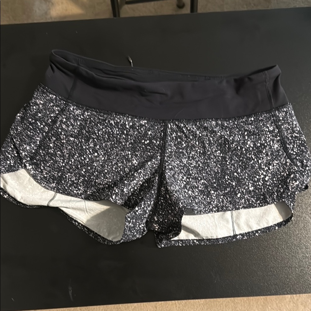 Lululemon Black and White Speckled Shorts